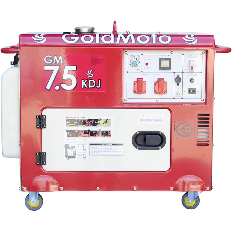 GoldMoto GM7.5KDJ Marşlı 7,5 Kva Monofaze Kabinli Dizel Jeneratör